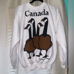 Vintage 90s Marc Tetro Canada Canadian Goose Geese Art Crewneck.